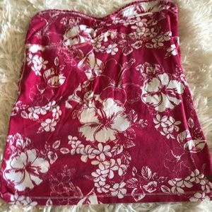 Pink Strapless Hawaiian Shirt